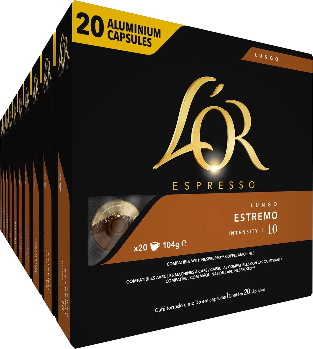 L'OR Lungo Estremo (10) - 10 X 20 Koffiecups 3 L'OR Lungo Estremo (10) - 10 X 20 Koffiecups