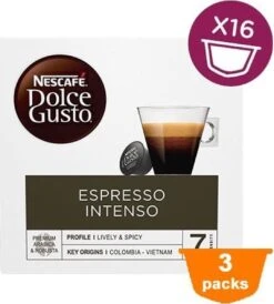 Nescafé Dolce Gusto Espresso Intenso Cups - 3 X 16 Stuks 9 Nescafé Dolce Gusto Espresso Intenso Cups - 3 X 16 Stuks -Koffie Tijd Winkel 1082x1200