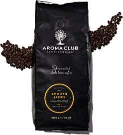Aroma Club - Koffiebonen 1KG - No. 2 Smooth James - Koffie Intensiteit 3/5 - Espresso & Lungo