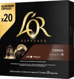 L'OR Espresso Forza Koffiecups - Intensiteit 9/12 - 10 X 20 Capsules 24 L'OR Espresso Forza Koffiecups - Intensiteit 9/12 - 10 X 20 Capsules -Koffie Tijd Winkel 1128x1200 1
