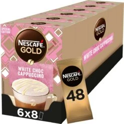 Nieuwe uitgaven 11 NESCAFE GOLD White Choc Cappuccino 6 Doosjes à 8 Zakjes