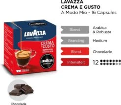 LAVAZZA A Modo Mio Crema E Gusto – 16 Cups -Koffie Tijd Winkel 1200x1043