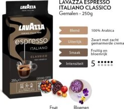 Lavazza Espresso Italiano Classico Gemalen / Filterkoffie - 8 X 250 Gram 10 Lavazza Espresso Italiano Classico Gemalen / Filterkoffie - 8 X 250 Gram -Koffie Tijd Winkel 1200x1053 1