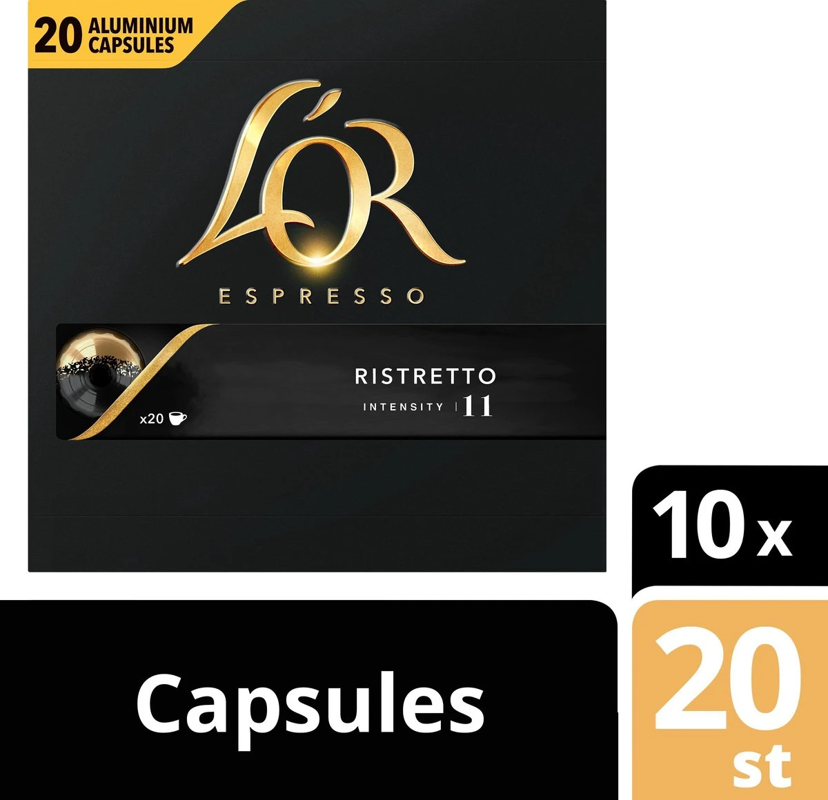 L'OR Espresso Ristretto Koffiecups - Intensiteit 11/12 - 10 X 20 Capsules 4 L'OR Espresso Ristretto Koffiecups - Intensiteit 11/12 - 10 X 20 Capsules - Afbeelding 2