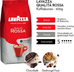 Lavazza Qualita Rossa Koffiebonen - 500 Gram X4 11 Lavazza Qualita Rossa Koffiebonen - 500 Gram X4 -Koffie Tijd Winkel 1200x1162