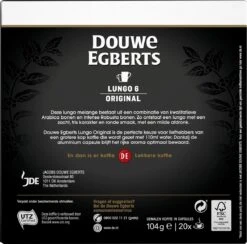 Douwe Egberts Lungo Original Koffiecups - Intensiteit 6/12 - 10 X 20 Capsules -Koffie Tijd Winkel 1200x1184 2