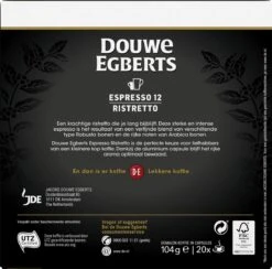 Douwe Egberts Espresso Ristretto (12) - 10 X 20 Koffiecups 11 Douwe Egberts Espresso Ristretto (12) - 10 X 20 Koffiecups -Koffie Tijd Winkel 1200x1186 8