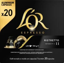 L'OR Espresso Ristretto Koffiecups - Intensiteit 11/12 - 10 X 20 Capsules 25 L'OR Espresso Ristretto Koffiecups - Intensiteit 11/12 - 10 X 20 Capsules -Koffie Tijd Winkel 1200x1187