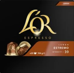 L'OR Lungo Estremo (10) - 10 X 20 Koffiecups 15 L'OR Lungo Estremo (10) - 10 X 20 Koffiecups -Koffie Tijd Winkel 1200x1187 3