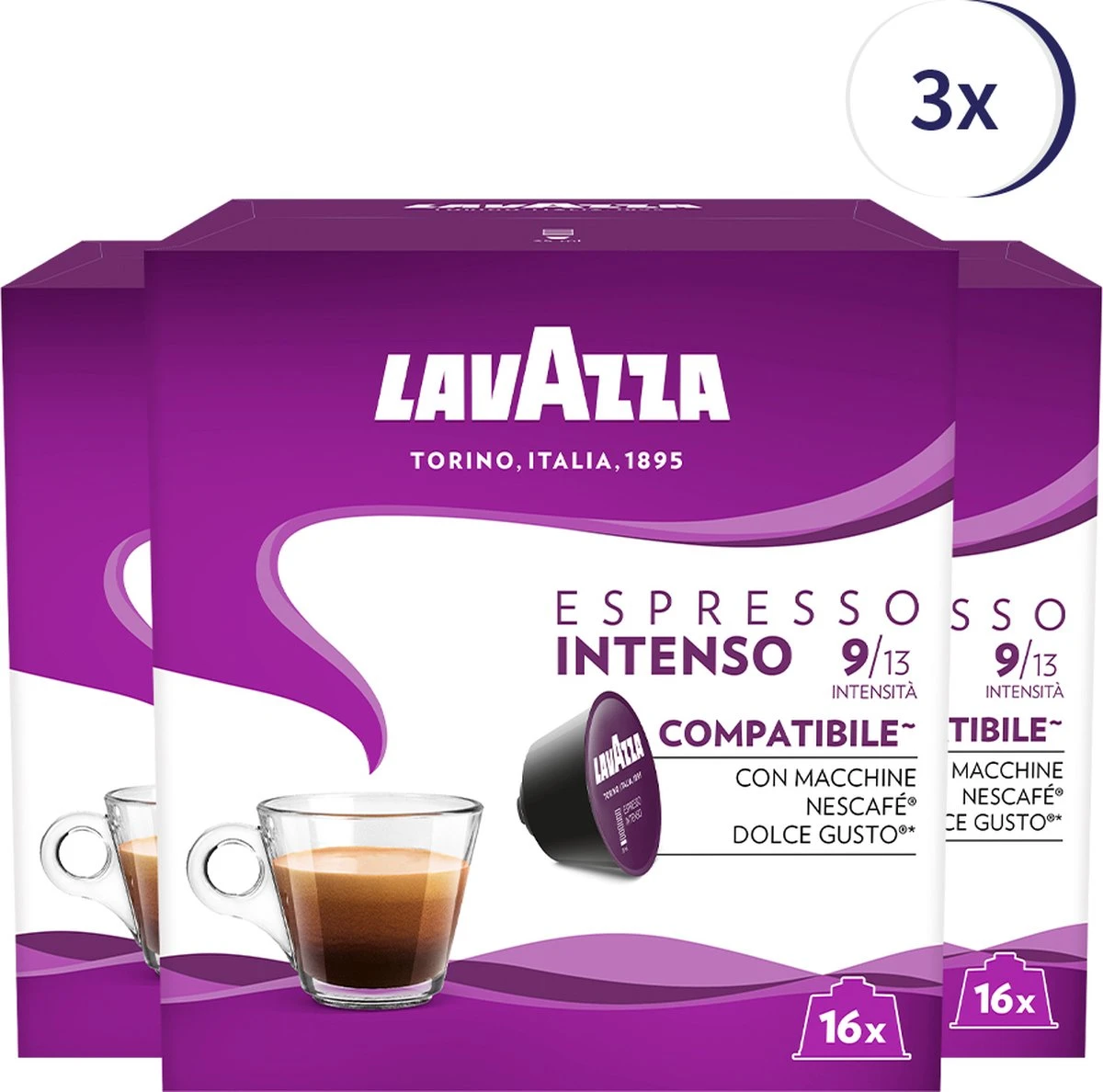 Lavazza Espresso Intenso Capsules - Geschikt Voor Dolce Gusto Apparaat - 16 Stuks X3 3 Lavazza Espresso Intenso Capsules - Geschikt Voor Dolce Gusto Apparaat - 16 Stuks X3
