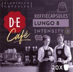 Douwe Egberts D.E Café Lungo Koffiecups - Intesiteit 8/12 - 10 X 20 Capsules -Koffie Tijd Winkel 1200x1189 3