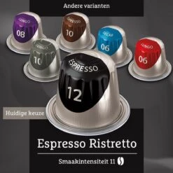 Douwe Egberts Espresso Ristretto (12) - 10 X 20 Koffiecups 12 Douwe Egberts Espresso Ristretto (12) - 10 X 20 Koffiecups -Koffie Tijd Winkel 1200x1200 124