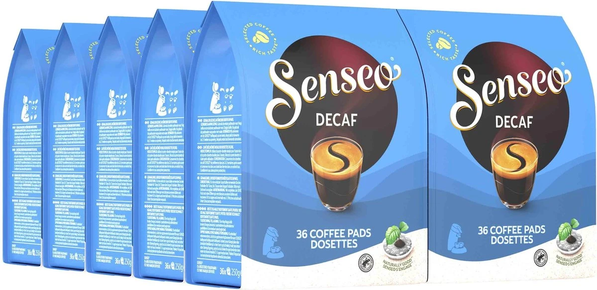 Senseo Decaf Koffiepads - 5/9 Intensiteit - 10 X 36 Pads 3 Senseo Decaf Koffiepads - 5/9 Intensiteit - 10 X 36 Pads