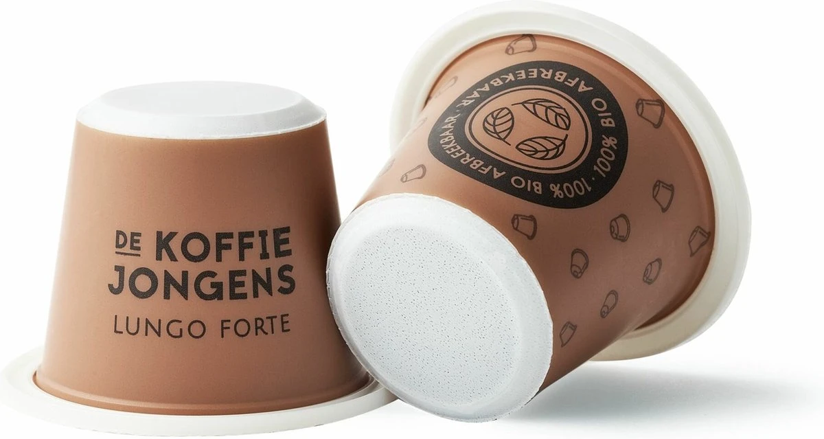 De Koffiejongens - Lungo Forte - Nespresso Cups - 100% Biologisch Afbreekbaar - 6x10 Cups - Nespresso Compatible 4 De Koffiejongens - Lungo Forte - Nespresso Cups - 100% Biologisch Afbreekbaar - 6x10 Cups - Nespresso Compatible - Afbeelding 2