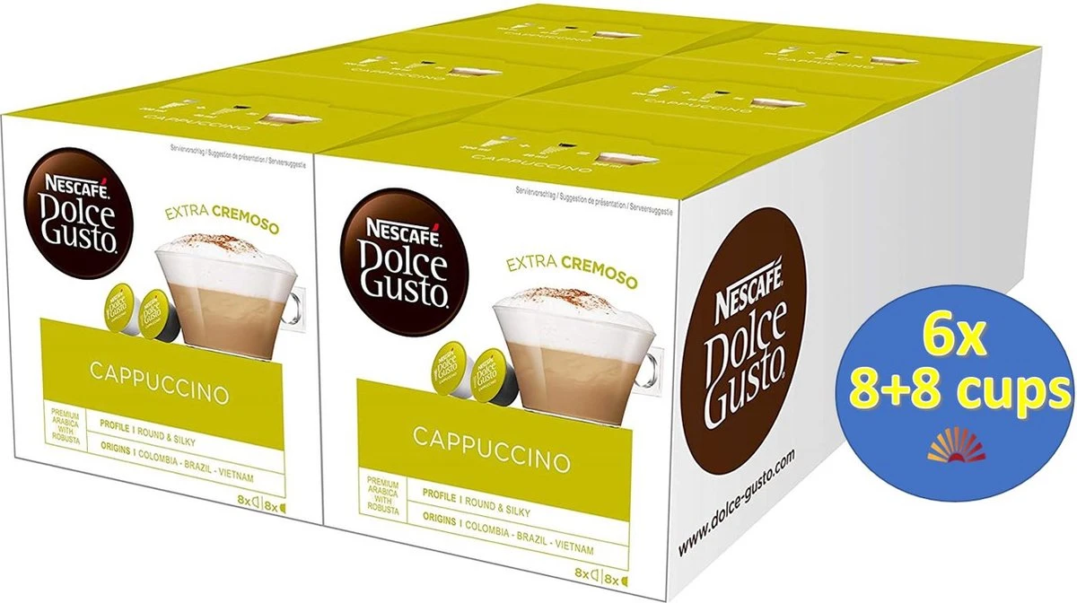 Nescafé Dolce Gusto Cappuccino - 6 X 16 Capsules 3 Nescafé Dolce Gusto Cappuccino - 6 X 16 Capsules