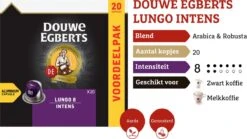 Douwe Egberts Lungo Intens Koffiecups - Intensiteit 8/12 - 10 X 20 Capsules 14 Douwe Egberts Lungo Intens Koffiecups - Intensiteit 8/12 - 10 X 20 Capsules -Koffie Tijd Winkel 1200x673