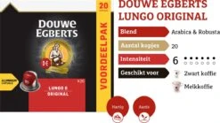 Douwe Egberts Lungo Original Koffiecups - Intensiteit 6/12 - 10 X 20 Capsules -Koffie Tijd Winkel 1200x674