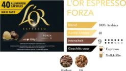 L'OR Espresso Forza Koffiecups - Intensiteit 9/12 - 4 X 40 Capsules 10 L'OR Espresso Forza Koffiecups - Intensiteit 9/12 - 4 X 40 Capsules -Koffie Tijd Winkel 1200x678