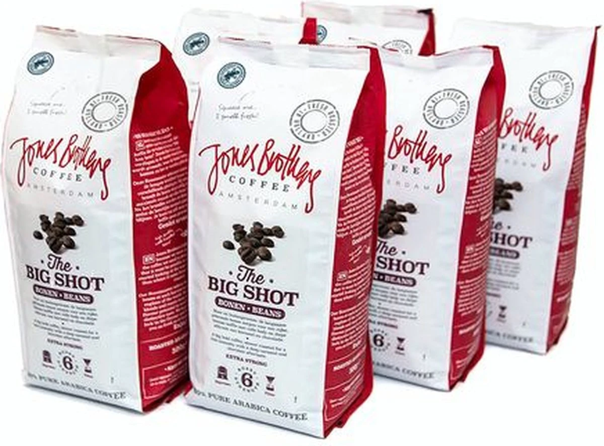 Jones Brothers Coffee The Big Shot Koffiebonen - 6 X 500 Gram 4 Jones Brothers Coffee The Big Shot Koffiebonen - 6 X 500 Gram - Afbeelding 2