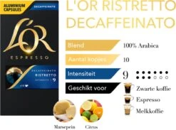 L'OR Espresso Ristretto Decaffeinato - Intensiteit 9/12 - 10 X 10 Capsules 18 L'OR Espresso Ristretto Decaffeinato - Intensiteit 9/12 - 10 X 10 Capsules -Koffie Tijd Winkel 1200x889 5