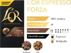 L'OR Espresso Forza Koffiecups - Intensiteit 9/12 - 10 X 10 Capsules -Koffie Tijd Winkel 1200x894 1