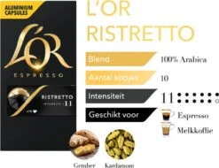 L'OR Espresso Ristretto (11) - 10 X 10 Koffiecups 18 L'OR Espresso Ristretto (11) - 10 X 10 Koffiecups -Koffie Tijd Winkel 1200x921