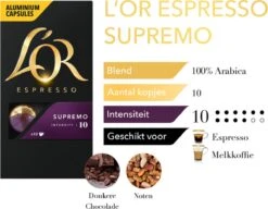L'OR Espresso Supremo Koffiecups - Intensiteit 10/12 - 10 X 10 Capsules 19 L'OR Espresso Supremo Koffiecups - Intensiteit 10/12 - 10 X 10 Capsules -Koffie Tijd Winkel 1200x933