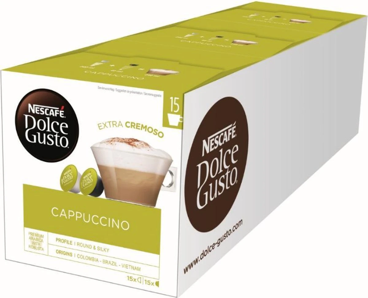 Nescafé Dolce Gusto Cappuccino Capsules - 90 Koffiecups 5 Nescafé Dolce Gusto Cappuccino Capsules - 90 Koffiecups - Afbeelding 3