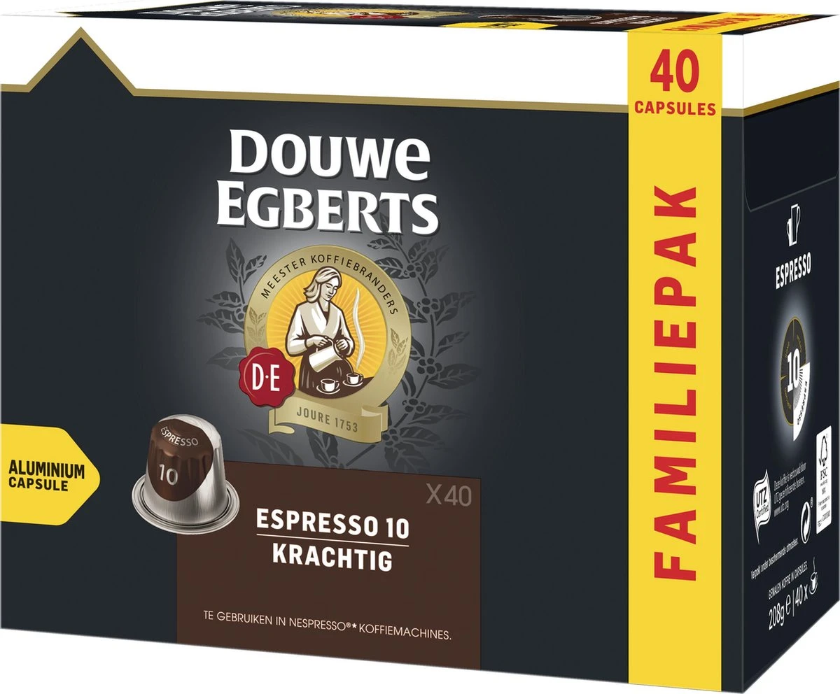 Douwe Egberts Espresso Krachtig (10) - 5 X 40 Koffiecups 6 Douwe Egberts Espresso Krachtig (10) - 5 X 40 Koffiecups - Afbeelding 4