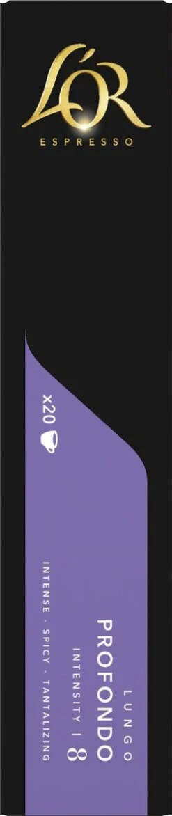 L'OR Lungo Profondo Koffiecups - Intensiteit 8/12 - 10 X 20 Capsules 20 L'OR Lungo Profondo Koffiecups - Intensiteit 8/12 - 10 X 20 Capsules -Koffie Tijd Winkel 253x1200 8