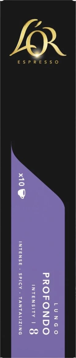 L'OR Lungo Profondo Koffiecups - Intensiteit 8/12 - 10 X 10 Capsules -Koffie Tijd Winkel 255x1200 13