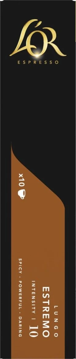 L'OR Lungo Estremo Koffiecups - Intensiteit 10/12 - 10 X 10 Capsules 16 L'OR Lungo Estremo Koffiecups - Intensiteit 10/12 - 10 X 10 Capsules -Koffie Tijd Winkel 255x1200 3