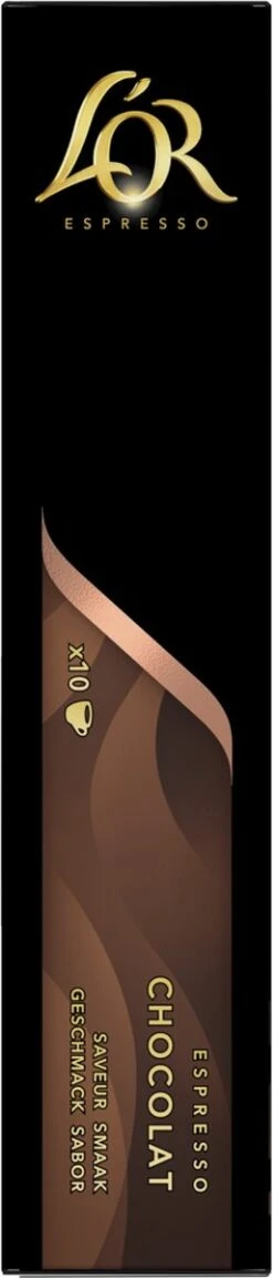 L'OR Espresso Chocolat Koffiecups - 10 X 10 Capsules -Koffie Tijd Winkel 257x1200