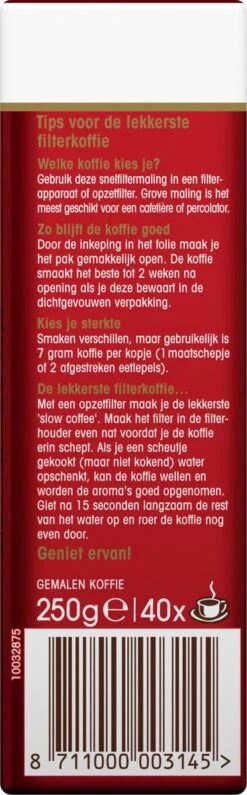 Douwe Egberts Aroma Rood Filterkoffie - 24 X 250 Gram -Koffie Tijd Winkel 373x1200