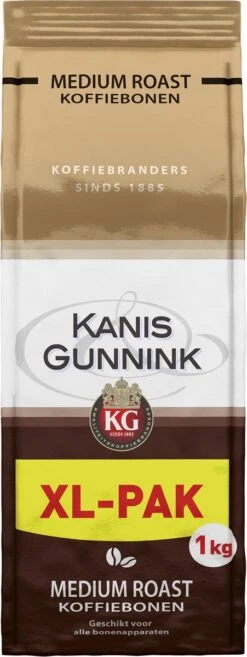 Kanis & Gunnink Medium Roast Koffiebonen - 4 X 1000 Gram - Voordeelverpakking 15 Kanis & Gunnink Medium Roast Koffiebonen - 4 X 1000 Gram - Voordeelverpakking -Koffie Tijd Winkel 451x1200