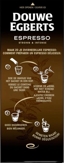 Douwe Egberts Espresso Sticks Oploskoffie - 6 X 25 Zakjes 13 Douwe Egberts Espresso Sticks Oploskoffie - 6 X 25 Zakjes -Koffie Tijd Winkel 471x1200