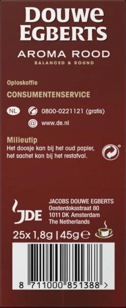 Douwe Egberts Aroma Rood Sticks Oploskoffie - 6 X 25 Zakjes 13 Douwe Egberts Aroma Rood Sticks Oploskoffie - 6 X 25 Zakjes -Koffie Tijd Winkel 492x1200