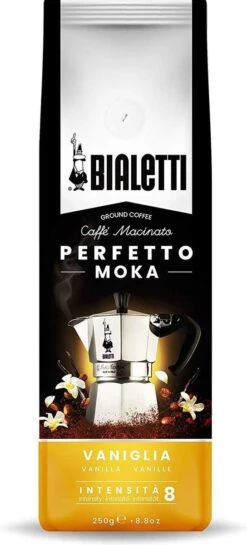 Bialetti Perfetto Moka Vaniglia (vanille) Gemalen Koffie – 250gr