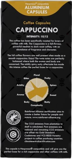 Gran Maestro Italiano - Cappuccino - Koffiecups - Nespresso Compatibel Capsules - Intense Smaak - 6 X 20 Cups -Koffie Tijd Winkel 546x1200