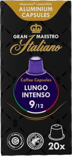 Gran Maestro Italiano - Lungo Intenso - Koffiecups - Nespresso Compatibel Capsules - Krachtige Smaak - 6 X 20 Cups 11 Gran Maestro Italiano - Lungo Intenso - Koffiecups - Nespresso Compatibel Capsules - Krachtige Smaak - 6 X 20 Cups -Koffie Tijd Winkel 552x1200