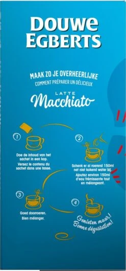 Douwe Egberts Verwenkoffie Latte Macchiato Oploskoffie - 5 X 8 Zakjes -Koffie Tijd Winkel 559x1200 1