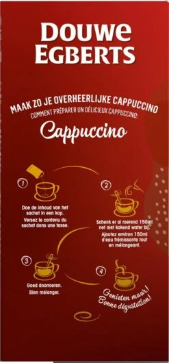 Douwe Egberts Verwenkoffie Cappuccino Oploskoffie - 5 X 10 Zakjes 15 Douwe Egberts Verwenkoffie Cappuccino Oploskoffie - 5 X 10 Zakjes -Koffie Tijd Winkel 559x1200