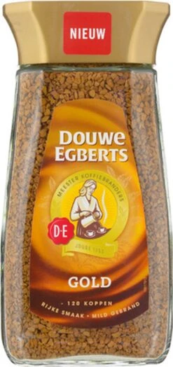 Douwe Egberts Gold Oploskoffie - 6 X Pot Van 200 Gram -Koffie Tijd Winkel 566x1200 1