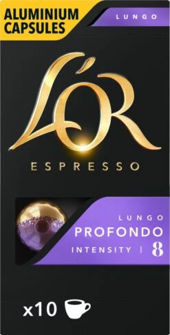 L'OR Lungo Profondo Koffiecups - Intensiteit 8/12 - 10 X 10 Capsules -Koffie Tijd Winkel 607x1200 10
