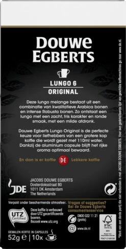 Douwe Egberts Lungo Original Koffiecups - Intensiteit 6/12 - 10 X 10 Capsules -Koffie Tijd Winkel 607x1200 8