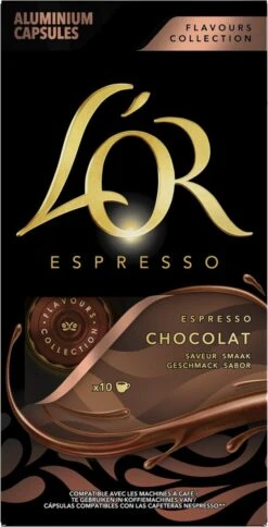 L'OR Espresso Chocolat Koffiecups - 10 X 10 Capsules -Koffie Tijd Winkel 612x1200 1