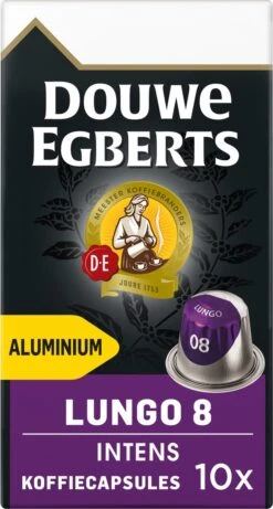 Douwe Egberts Lungo Intens Koffiecups - Intensiteit 8/12 - 10 X 10 Capsules -Koffie Tijd Winkel 643x1200