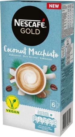 Nescafé Gold Coconut Macchiato Oploskoffie - 6 Doosjes à 6 Zakjes 14 Nescafé Gold Coconut Macchiato Oploskoffie - 6 Doosjes à 6 Zakjes -Koffie Tijd Winkel 657x1200