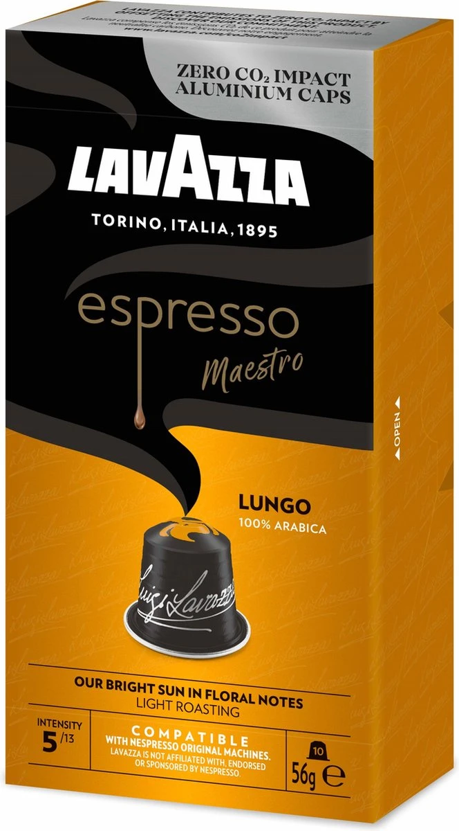 Lavazza Espresso Lungo - Aluminium Nespresso Capsules - 10 Stuks 6 Lavazza Espresso Lungo - Aluminium Nespresso Capsules - 10 Stuks - Afbeelding 4