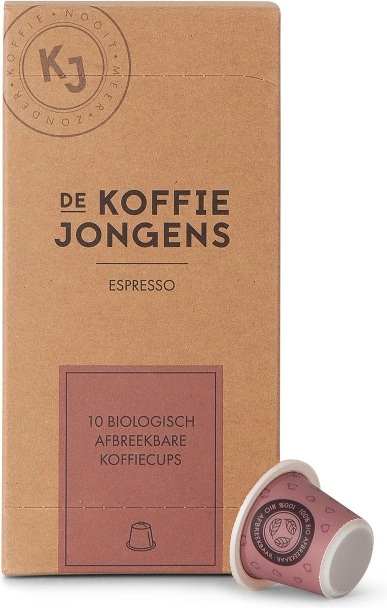 Nespresso Cups - De Koffiejongens - Espresso - 100% Biologisch Afbreekbaar - 60 Cups - 100% Nespresso Compatible 3 Nespresso Cups - De Koffiejongens - Espresso - 100% Biologisch Afbreekbaar - 60 Cups - 100% Nespresso Compatible